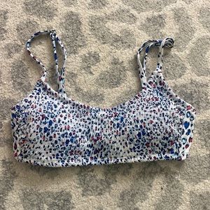 Adjustable Target ribbed padded bikini top, red white and blue colors